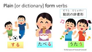 【Japanese verbs】plain form dictionary form song 日本語 動詞をます形から辞書形へ 日语动词的辞书形式 歌 [upl. by Llehcar]