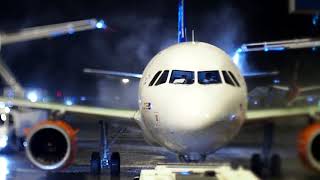 Deicing Airport Zürich Dezember 2017 aviation music video [upl. by Kerrill270]