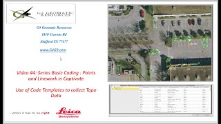 Video 4 Points Coding Leica Captivate CS20  Code Templates to collect Topo Data [upl. by Ambrosane]