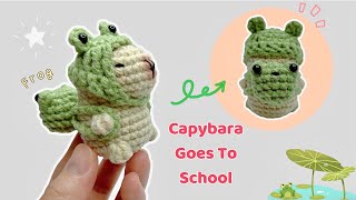 Crochet Capybara Goes To School ♡ Capybara Amigurumi Tutorial  Móc Capybara Đi Học [upl. by Mahau192]