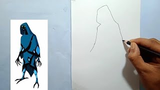 how to draw Big Chill  easy way to draw ben10 alian [upl. by Attenaz]