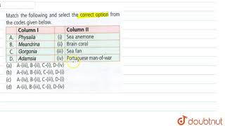 Match the following and select the correct option from the codes gives below ColumnI Colum [upl. by Sharos981]