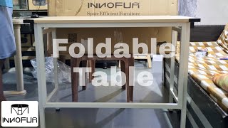 Innofur Folding Table  Space Saving Furniture  Wood Metal Folding Table Unboxing amp Overview [upl. by Lennod562]