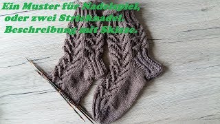 556Ein Muster für Nadelspieloder zwei StricknadelBeschreibung mit SkizzeTutorial [upl. by Adranoel]