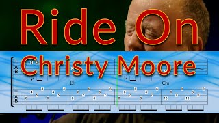 Ride On  Christy Moore  Guitar TAB PlayAlong [upl. by Iadahs]