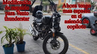 Modificación de respaldo para Vento thunderstar 250 cc y 300 cc 2020 a 2024 [upl. by Llyrehc]