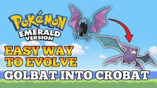 Pokemon Emerald  How To Evolve Golbat Into Crobat  Hoen Pokedex [upl. by Olive]