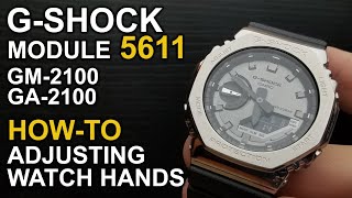 Adjusting watch hands  Gshock Module 5611  GA 2100 amp GM 2100 [upl. by Ddet]