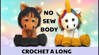 CROCHET UNICORN HORSE FREE PATTERN AMIGURUMI CROCHET A LONG [upl. by Zilada380]