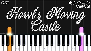 Howl’s Moving Castle Theme  EASY Piano Tutorial [upl. by Lirbaj]