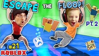 ROBLOX FLOOD ESCAPE Pt2 Try Not To Drown Challenge w FGTEEV Duddy amp Chase 21 [upl. by Hepsibah656]