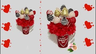 RAMO DE FRESAS CON CHOCOLATE PARA SAN VALENTIN [upl. by Stalker789]