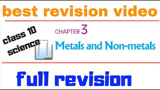 NCERT class 10 chapter 3 metal and non metal short notes full revision [upl. by Hseyaj]