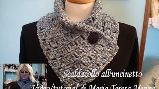 Scaldacollo alluncinetto Video tutorial Scarf crochet [upl. by Claudia]