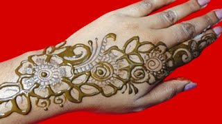 Arbic flower mehndi design  simple mehndi design  mehndi design simple  back hand mehndi design [upl. by Denise752]