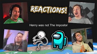 Youtubers React To Among Us Reference Henry Stickmin  Completing The Mission [upl. by Asus]