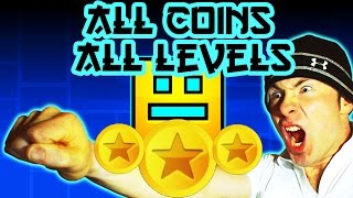 Geometry Dash ALL COINS ALL LEVELS  Sung by DJ EricVanWilderman [upl. by Mya196]