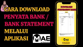 Cara Download Penyata Bank MAE [upl. by Lipson]