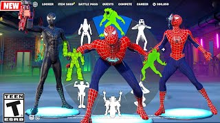 TOBEY MAGUIREs SpiderMan doing all BuiltIn Emotes and Funny Dances in Fortnite シ [upl. by Turnheim]