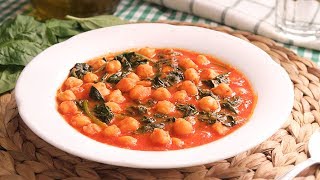 Garbanzos con Espinacas  El potaje más fácil y delicioso del mundo [upl. by Allecram]