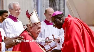 Archbishop Raphael Pmony Wokorach receives his Pallium from Pope Francis in Rome [upl. by Cruickshank980]