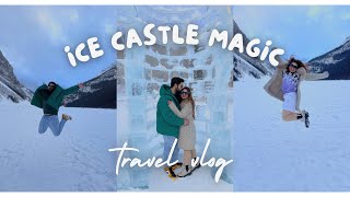 Never seen before  Frozen Lake Louise Ice Sculptures in Canada🏔️ Witness the magic🎿❄️⛷️⛄️ [upl. by Jarvey]