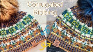 Knitting Tutorial Corrugated Ribbing for the Harmony Hues Hat [upl. by Pulcheria]