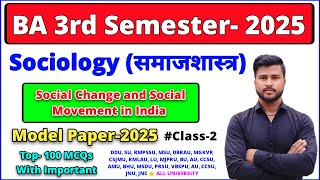 BA 3rd semester sociology 2025  sociology ba 3rd semester important questions  soc 202 sociology [upl. by Arrek]