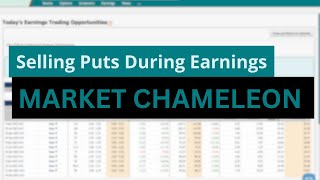 Selling Puts During Earnings With Market Chameleon [upl. by Nevets]