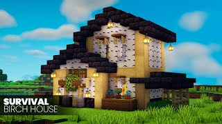 ⛏️ Minecraft Build Tutorial 🏠 Easy Survival Birch House [upl. by Mick639]