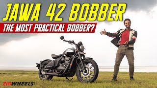 Jawa 42 Bobber Black Mirror Review  A great balance between fun and practicality  ZigWheels [upl. by Dnarb561]