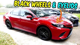 2020 CAMRY Mods Eyelids Taillights tint amp Wheel Decals [upl. by Kimmel]