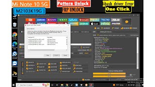 Xiaomi Redmi Note 10 5G  M2103K19G  Unlock tool PatternFrp amp Fix LibUsb Error MTK Unlock Success [upl. by Maidie]