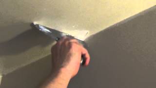 How to Patch a Small Hole in The Ceiling  Fix a Dent in Drywall [upl. by Winthorpe]