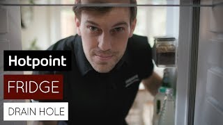 How to unblock your fridge drain hole  by Hotpoint [upl. by Nodnas984]