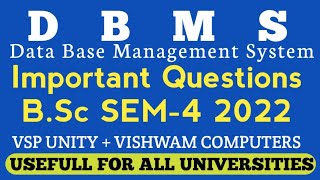 DBMS important questions And preparation strategy  BSc  SEM4 [upl. by Nomrah]