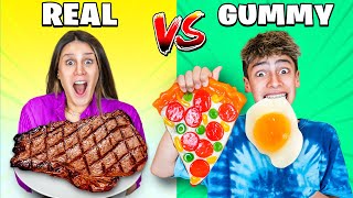 Real vs Gummy food Challenge [upl. by Nikolai]