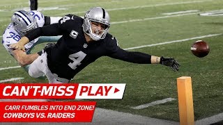 Derek Carr Dives for TD But Fumbles Out of End Zone to End Game  CantMiss Play  NFL Wk 15 [upl. by Ybhsa448]