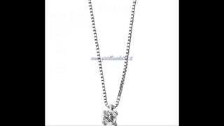 Punto Luce  Collana Oro Bianco con Diamante  Comete Gioielli GLB 715 [upl. by Fante373]