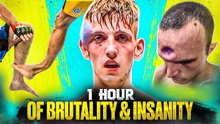 1 Hour Of BRUTAL MMA  Knockouts amp Crazy Moments [upl. by Ehsiom572]