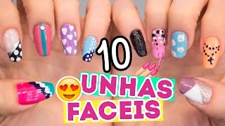 10 UNHAS DECORADAS MUITO FÁCEIS PARA INICIANTES 2  Jana Taffarel [upl. by Kauslick]