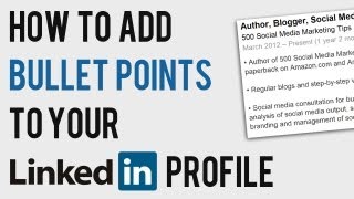 How to Add Bullet Points to LinkedIn Profile  LinkedIn Text Formatting Code [upl. by Hallutama]