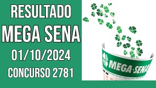 MEGA SENA hoje  01102024  ACUMULADA  329 MILHÕES  Resultado concurso 2781 [upl. by Ali]