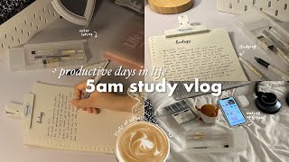 5am study vlog🥯☁️ studying surviving on coffee café hoping and more ftScrintal [upl. by Jemena]