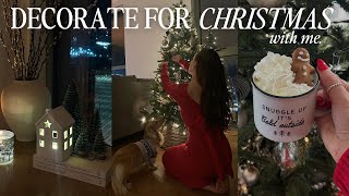 DECORATE FOR CHRISTMAS WITH ME 🎄  shopping for decor getting in the spirit aesthetic amp cozy 2023 [upl. by Truman]