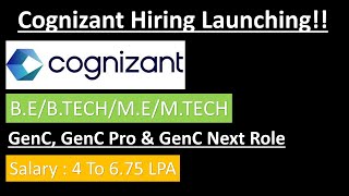 Cognizant Mass Hiring Launching Officially Soon  Jobs for Freshers  Salary  4  6 LPA 🔥🔥 [upl. by Anivlac]