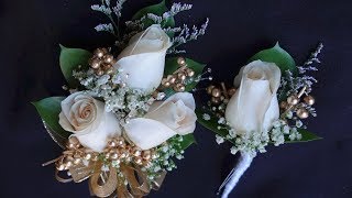 How to make corsage and boutonniere set for prom or wedding [upl. by Frederico]