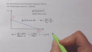 Nachfragefunktion aus Höchstpreis und Sättigungsmenge aufstellen [upl. by Rosemare174]