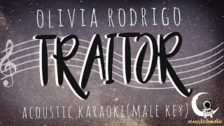 TRAITOR  Olivia Rodrigo Acoustic KaraokeMale Key [upl. by Penni]