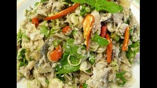 Thai food Indian mackerel fish salad [upl. by Australia261]